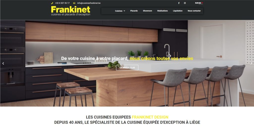 Cuisines équipées Frankinet, une réalisation web de Sysmedit